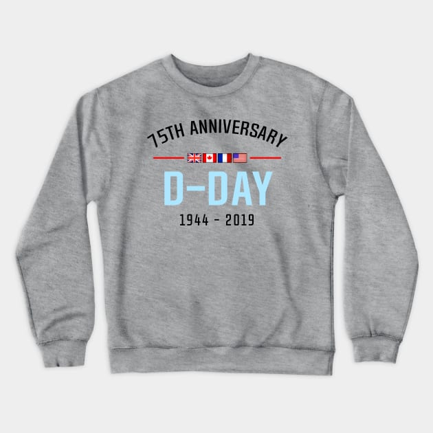 D-Day 75th Anniversary Crewneck Sweatshirt by SeattleDesignCompany